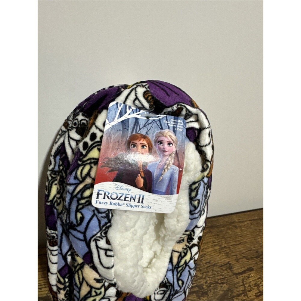 Disney Frozen Girl's Shoes Slippers Print Purple Size M/L - Picture 3 of 4